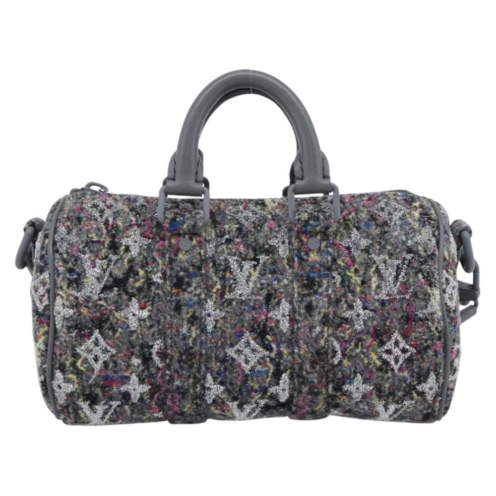 Louis Vuitton Keepall Boston Bag Gray Coated Canvas